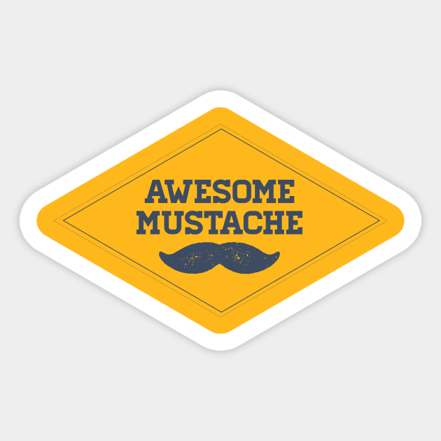 Awesome Mustache (dark) Sticker by mikevotava